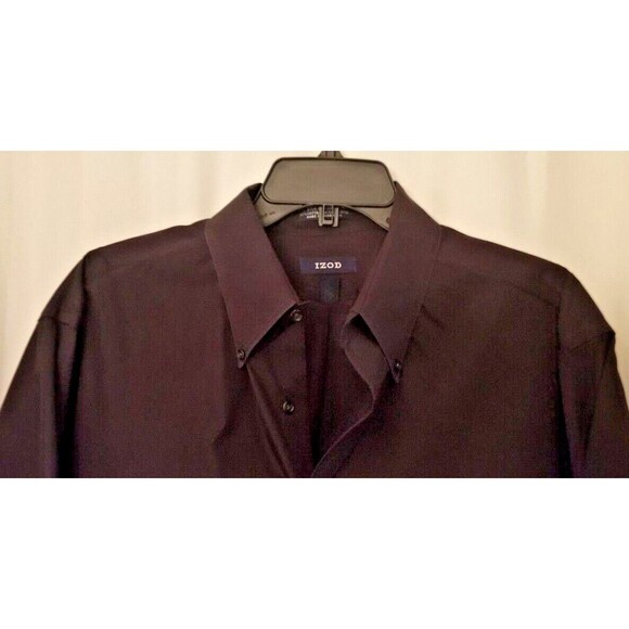 IZOD Other - Men's  Izod Silky Poplin Easy Care Black Button  Shirt 34/35 Classic Size XL